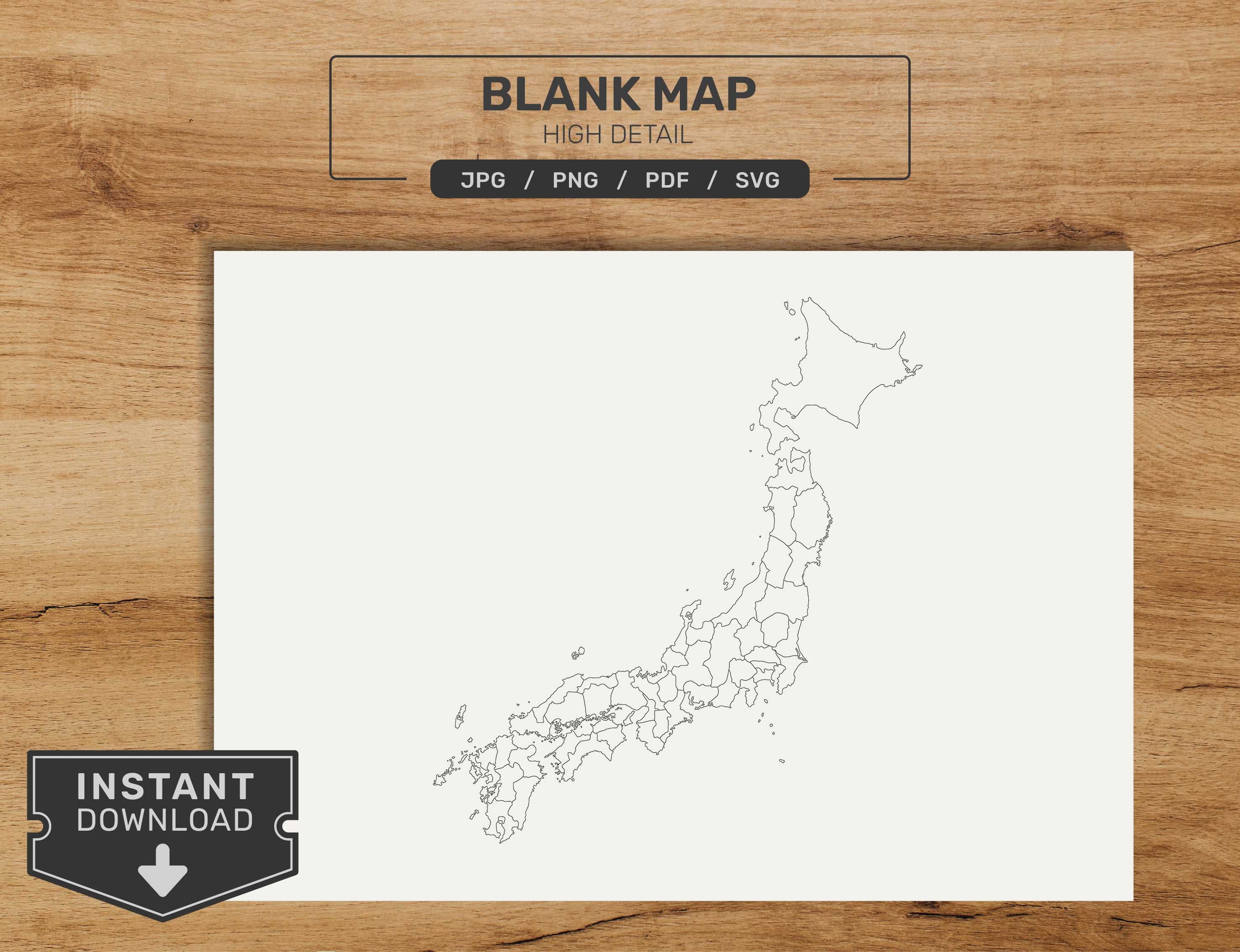 Japan Map Bundle. Printable Japanese Map Set. Political, Physical ...