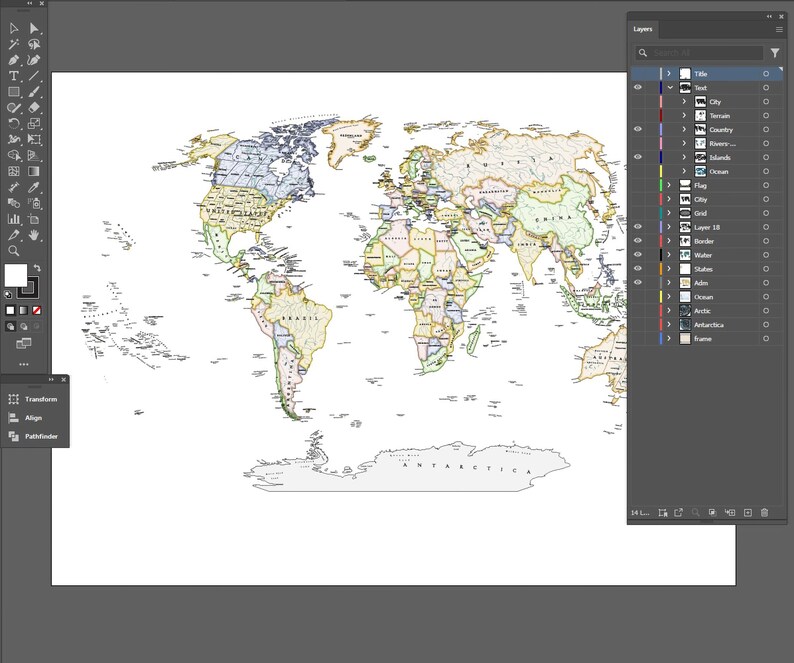 Vector Map of the World. Svg, Ai, Eps, Cdr and Pdf Files Included ...