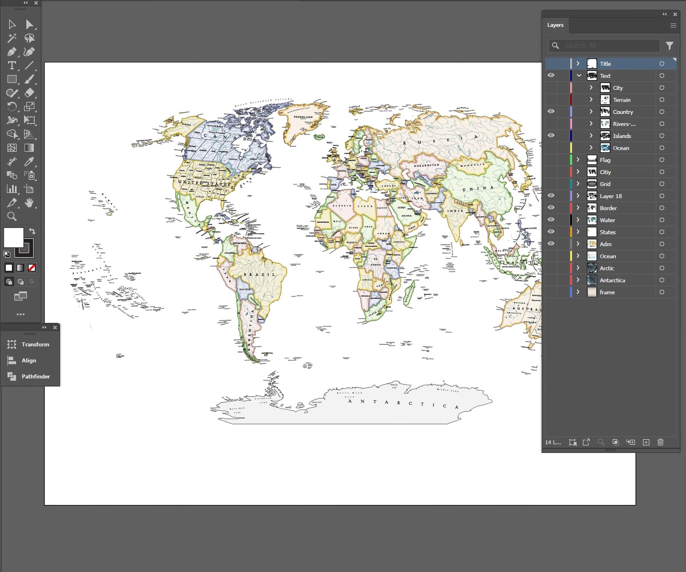 Vector Map of the World. Svg, Ai, Eps, Cdr and Pdf Files Included ...