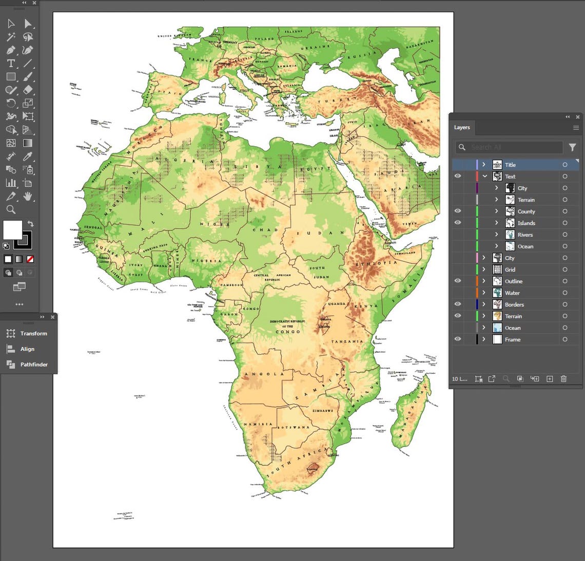 Africa Vector Map. Svg, Ai, Eps, Cdr and Pdf Files Included. Scalable ...
