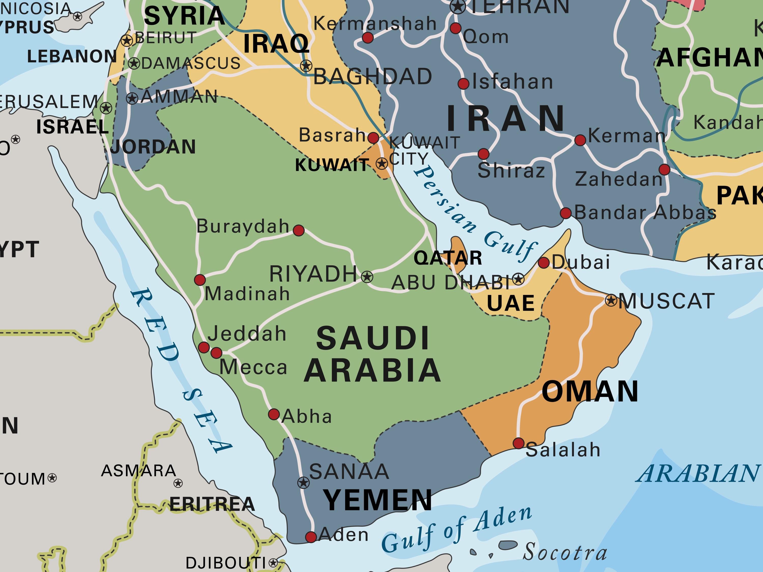 Political Map of Asia. Large Printable Asia Map Poster Full Color With ...