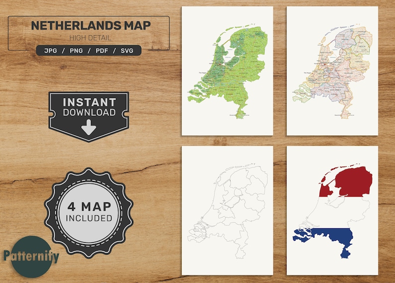 Nl Printable Map.pdf Netherlands Map Bundle. Printable Netherlands Map Set. Political ...