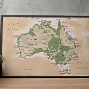 Detailed Physical Map of Australia. Vector Australia Map. Educational ...