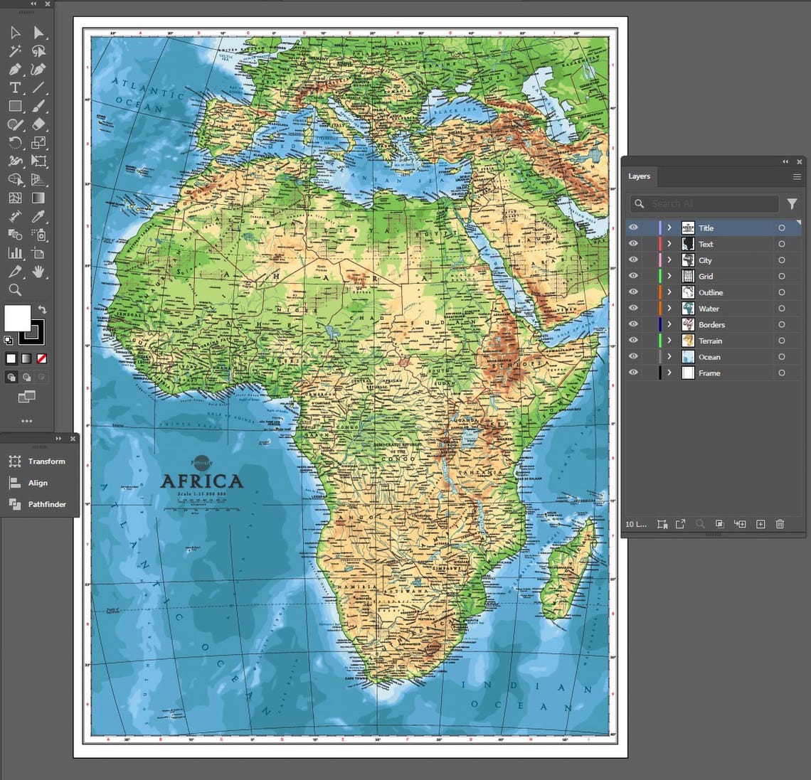 Africa Vector Map. Svg, Ai, Eps, Cdr and Pdf Files Included. Scalable ...