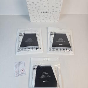 Akris コットンニットフェイスマスク 3枚パック 個別包装 再利用可能&洗える