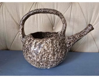 Vintage Handmade Studio Pottery Watering Can Planter
