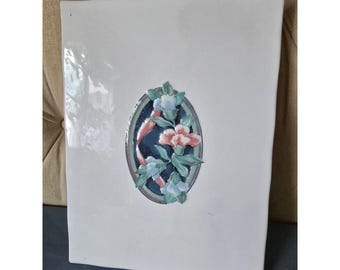 Azulejo de pared de cerámica italiana vintage – Motivo floral pintado a mano