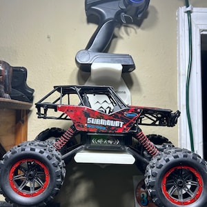 Glow in Dark RC Car Wall Mount: 1/10 Scale, Personalized Race Name