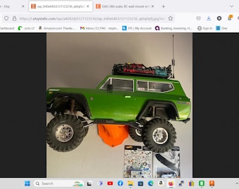 1/8 Scale RC Car Wall Mount: Adjustable Display