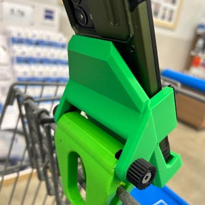 ウォルマートスタイルのショッピングカート用携帯電話マウントV1、スパークショッパー、プロフェッショナルショッパー、携帯電話ショッピングカートマウント、最大幅3.352インチ
