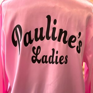 Vintage Birdie Pink Satin Jacket Womens L Pink Ladies Grease Sandra Dee USA  Made