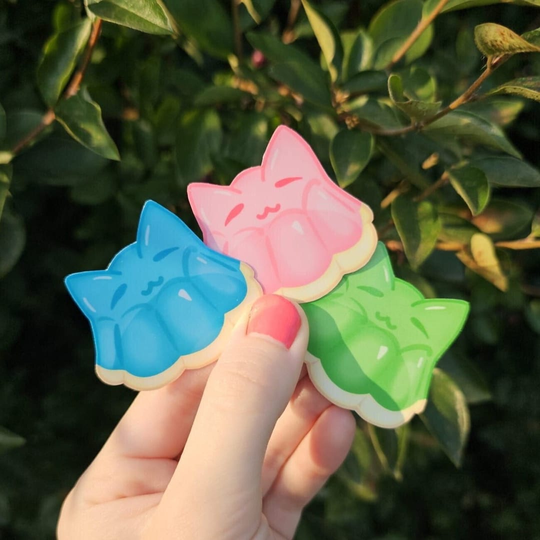 Kawaii Jelly Cat Sticker Set, Cute Laptop Decals, Aesthetic Stickers