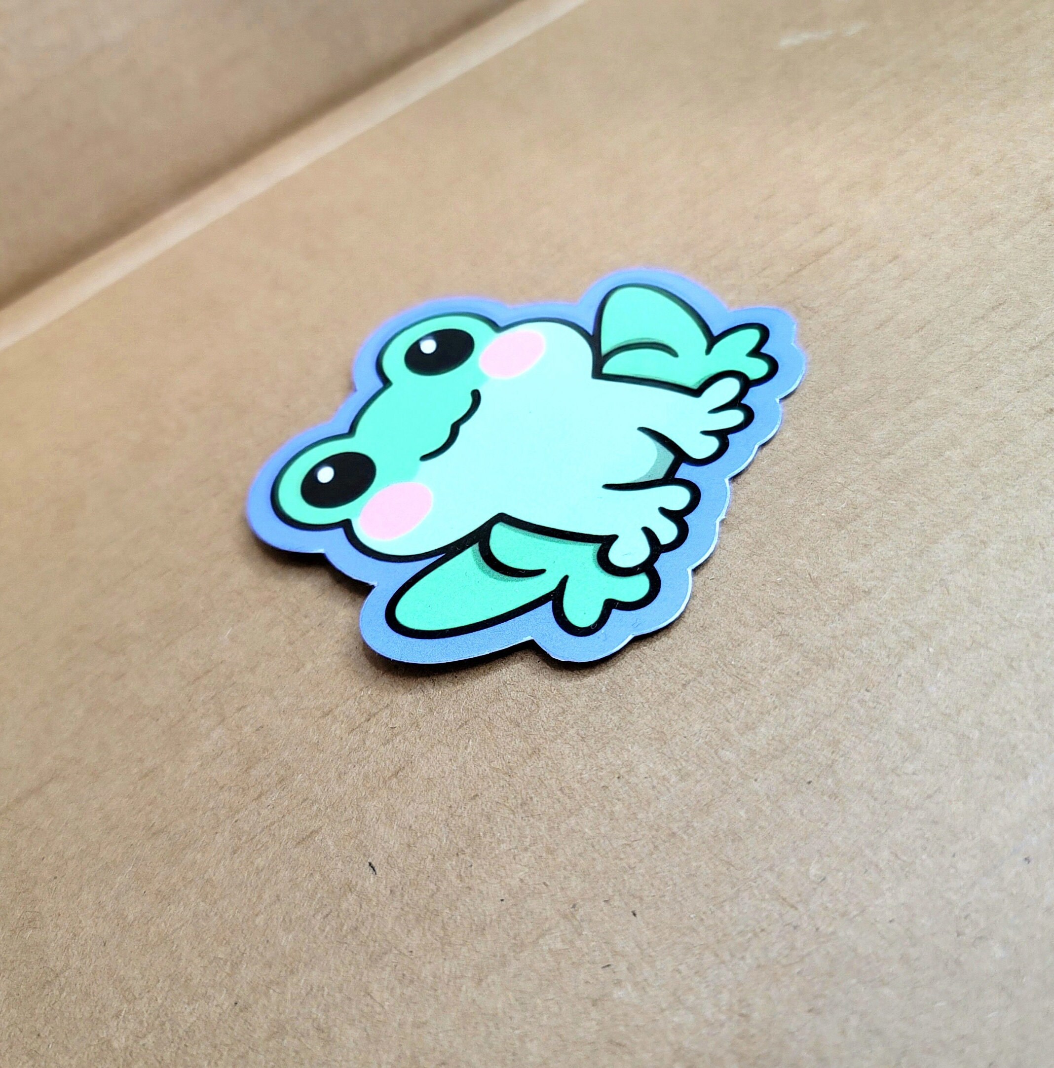 Kawaii Frog Vinyl Sticker, Cute Green Froggy Decal for Water Bottles ...