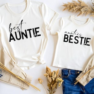 Comfort Colors Matching Auntie and Auntie&#39;s Bestie Shirts, Auntie Me tee, Aunt Tees, Aunt Niece Shirts, Best Gifts for Aunt, Aunt Nephew Tee