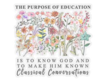Classical Conversations Christian Decals, Botanical Education Stickers, Inspirational Floral Stickers for Teachers, Students, Laptop Decals