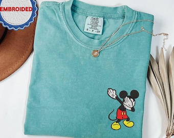 Besticktes Micky Maus Skizze T-Shirt, Disney Shirt, Disneyland Geschenk, Familie Passendes Reise Shirt, Disney World T-Shirt, Comfort Colors T-Shirt