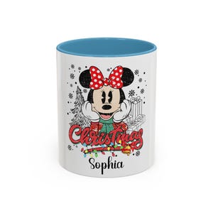 Minnie Mouse Christmas Mug, Christmas Gift, Holiday Gift for Kids, Custom Name Coffee Cup, Festive Decoration, Winter Cheer Mug image 9