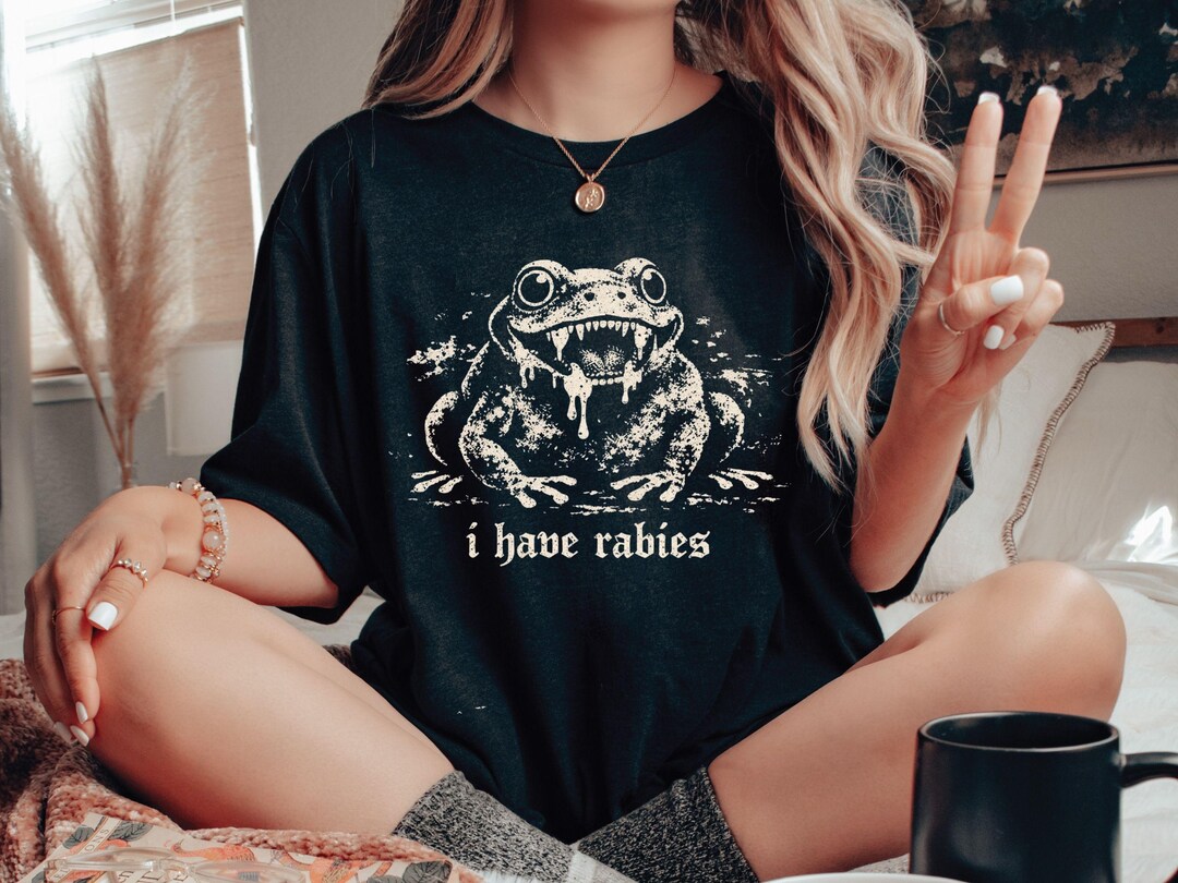 I Have Rabies Frog Shirt T-shirt, Grunge Vintage Sweatshirt Hoodie ...