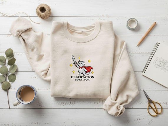 Phd Graduation Cat Sweatshirt, Dissertation Shirt, Phd Graduation tee Gift, Doctoral Graduation Gift for Phd Student, Gift For Her
