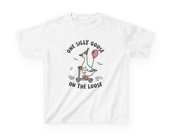 Kids Tee, One Silly Goose On The Loose Onesie, Funny Toddler Shirt, Cute Kid's Shirt, First Birthday Gift, Goose Shirt, Silly Goose Shirt