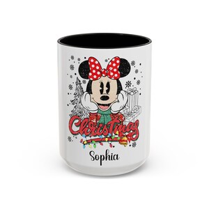 Minnie Mouse Christmas Mug, Christmas Gift, Holiday Gift for Kids, Custom Name Coffee Cup, Festive Decoration, Winter Cheer Mug image 6