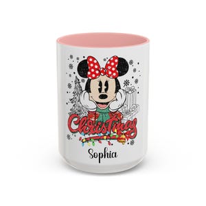 Minnie Mouse Christmas Mug, Christmas Gift, Holiday Gift for Kids, Custom Name Coffee Cup, Festive Decoration, Winter Cheer Mug image 8