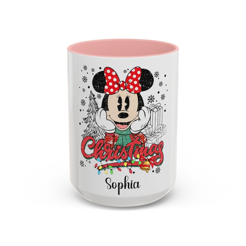 Minnie Mouse Christmas Mug, Christmas Gift, Holiday Gift for Kids, Custom Name Coffee Cup, Festive Decoration, Winter Cheer Mug image 8