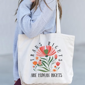 Borsa &quot;Trans Right Are Human Rights&quot;, borsa LGBTQ, borsa per i diritti LGBTQ, borse per i diritti trans, borse Pride, borsa Proud, mese dell&#39;orgoglio, diritti umani