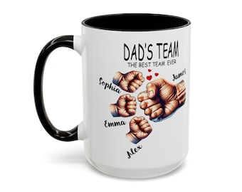 Taza del Equipo de Papá: El Mejor Regalo para Papá, Día del Padre, Familia, Taza Personalizada, Amantes del Café