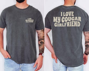 Jag älskar min puma flickvän komfortfärger skjorta, rolig present till honom, pojkvänspresent, jag älskar min flickvän t-shirt, jag älskar min puma skjorta