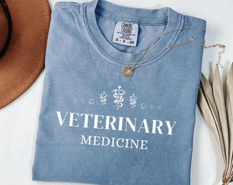 Comfort Colors® Veterinary Medicine Shirt, Vet Tech Gift, Veterinarian Icons Shirt, Veterinary Nurse Long Sleeve Tshirt, Vet Student Outfit