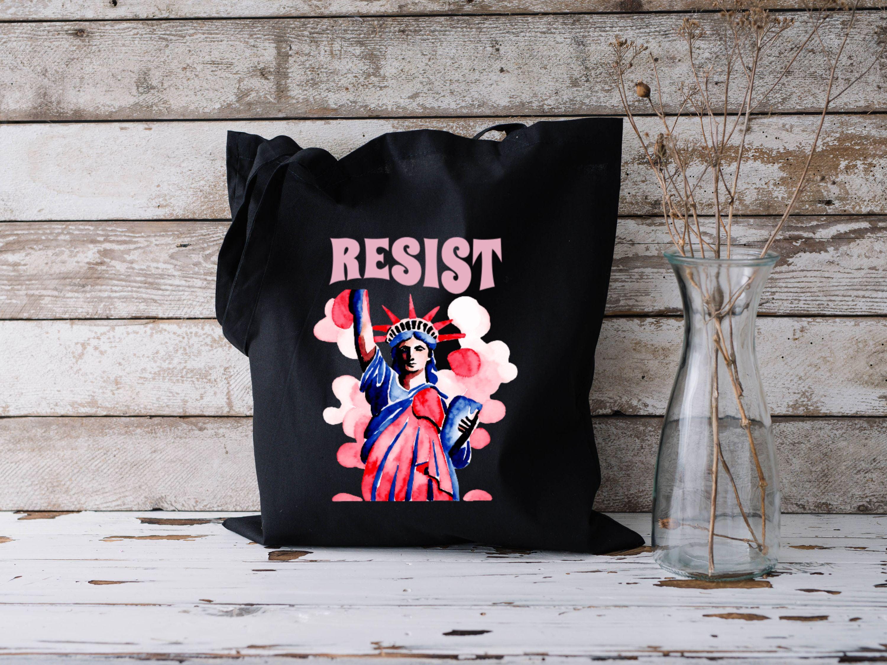 Resist Tote Bag, Statue of Liberty Tote, Resist Bag for Women, Resist
