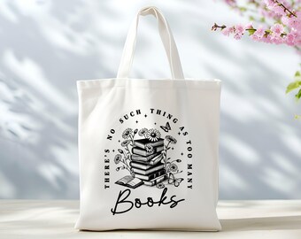 No hay tantos libros, bolsa de tela para amantes de los libros, regalo literario, bolsa de tela con frase sobre lectura, bolsa de compras ecológica, regalo para el lector de biblioteca