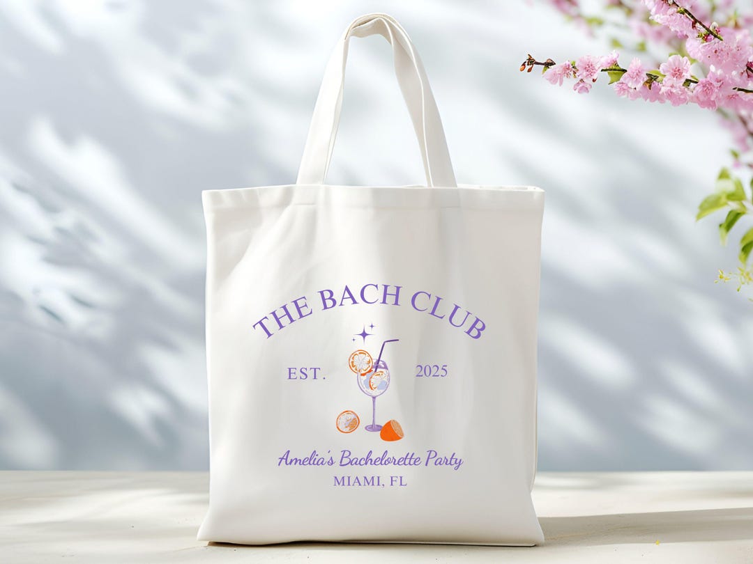 Custom the Bach Club Tote Bag, Bridesmaid Tote, Club Bachelorette ...