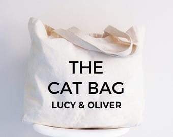 Draagtas kattenmoeder, canvas draagtas, aangepaste draagtas, cadeau kattenmoeder, tas kattenliefhebber, tas kattenliefhebber, cadeau voor haar, tas kattendame, tas dierenliefhebber, tas dierenliefhebber, draagtas Miauw