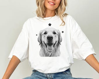 Golden Retriever Shirt, Funny Dog T-shirt, Y2K Dog Meme Shirt, 90s Retro Puppy Tee, Ironic Dog Shirt, Dog Mom Gift, Gag Gift for Dog Lovers