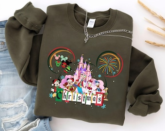 Micky Freunde Weihnachten Sweatshirt, Disney Schloss Weihnachten Shirt, Weihnachten Schloss Shirt, Micky Weihnachten, Disney Familie Weihnachten Shirts