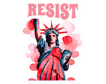 Feminist Sticker, Kiss-Cut Sticker Pack, Resist Laptop Sticker, Statue of Liberty Feminist Gift, Vinyl Sticker Set