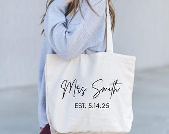 Braut Tragetaschen, personalisierte Braut Tasche, Hochzeitsgeschenk, Brautpartygeschenk, Geschenk für Braut, Brautgeschenk, Flitterwochengeschenk, Verlobungsgeschenke