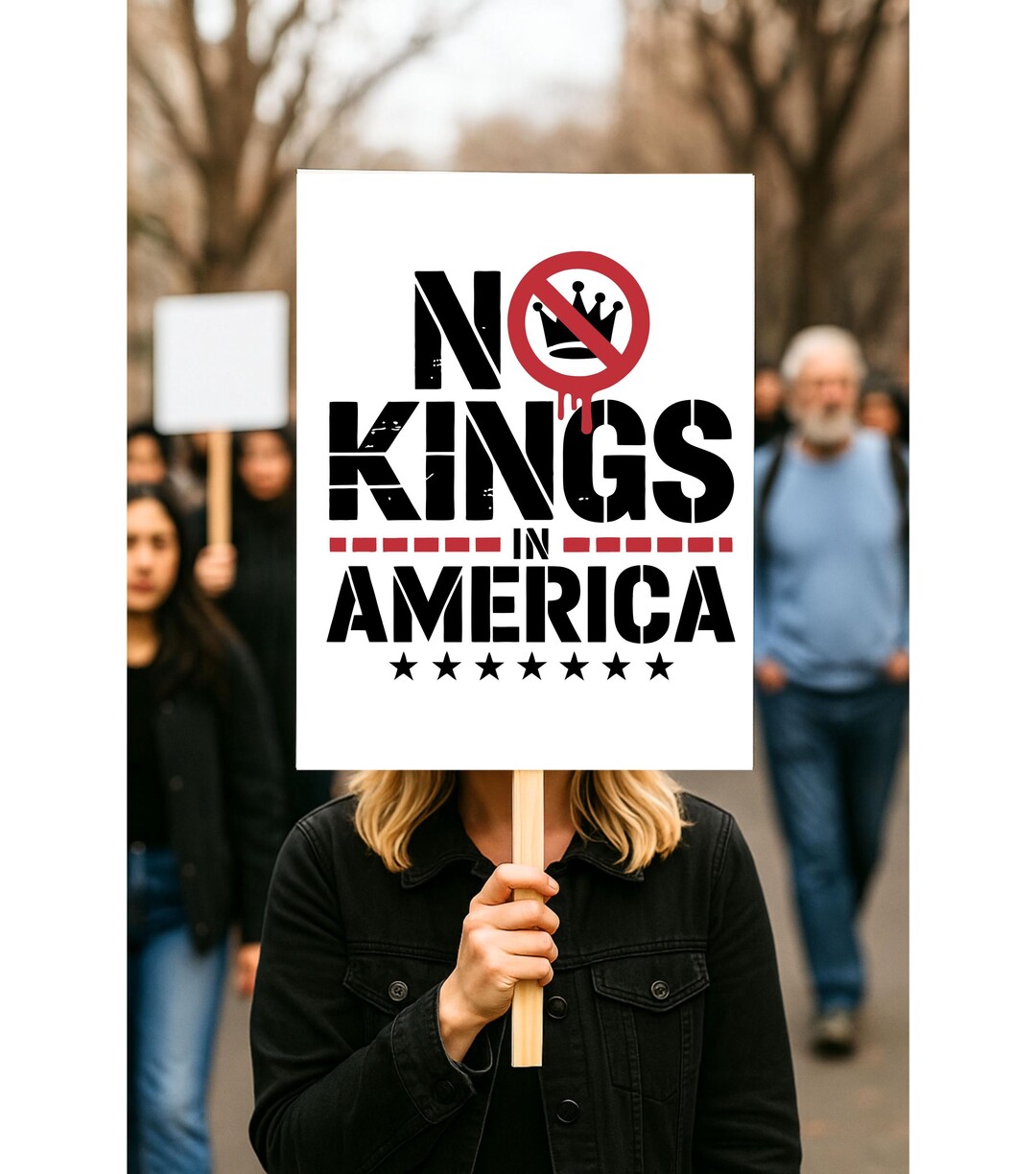 No Kings Protest Poster Sign - Anti-trump Resistance - - Save Democracy ...