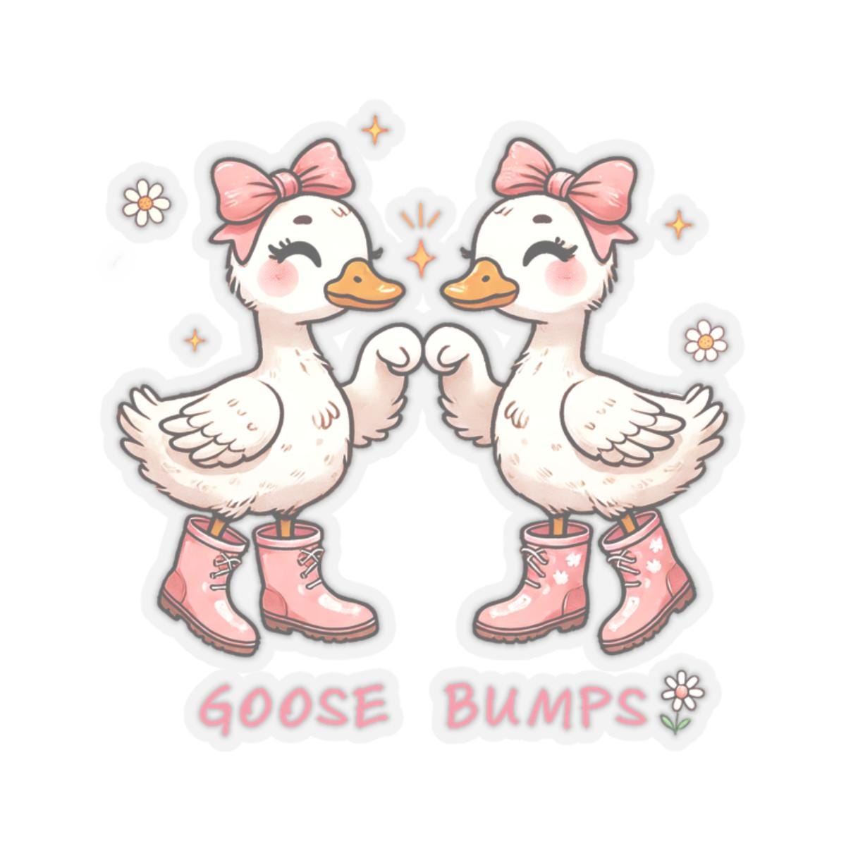 Cute Goose Bumps Kiss-Cut Stickers, Quirky Decor, Laptop Decals, Gift for Duck Lovers, Fun Party Favors, Spring Celebrations