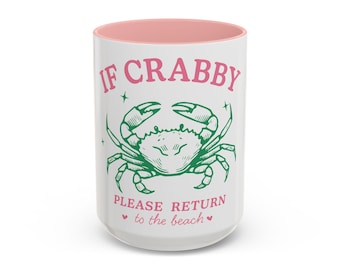 Beach Vibes Crab Coffee Mug - Fun Gift for Ocean Lovers, Coastal Decor, Cute Coffee Cup, Beach Themed Drinkware, Crabby Mug