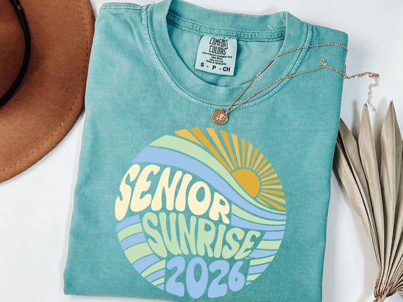 Senior 2026 Senior Sunrise Shirt, Class of 2025 Retro Senior Tshirt, 2026 Grad Gift, Seniors Tee, High School Senior, Senior Graduation Gift