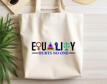 Borsa tote "L'uguaglianza non fa male a nessuno", Black Lives Matter, Uguaglianza dei diritti, Borsa Pride, Borsa LGBT, Giustizia sociale, Diritti umani, Antirazzismo, Gay Pride