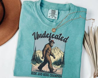 Undefeated Hide and Seek Champion Shirt, Funny Bigfoot Shirt, Best Hide and Seek T-Shirt, Bigfoot Lover Gift, Cryptid Humor Shirt