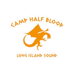 Pegatinas troqueladas de Camp Half Blood, pegatinas mágicas para fans de Demigod, regalos de campamento, decoración impermeable para computadora portátil, tema de Percy Jackson