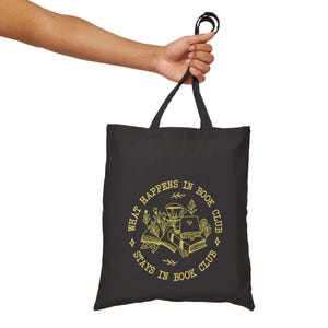 What Happens In Book Club Stays In Book Club Tote Bag, Floral Book Bag, Book Lovers Bag, Library Tote, Book Nerd Totes, Bookish Readers Tote image 10