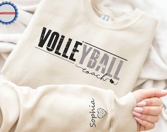 Sweatshirt gepersonaliseerde volleybalcoach, trui volleybal moeder, volleybalshirt, volleybal-T-shirt, Game Day-volleybal, cadeau voor volleybalspeler