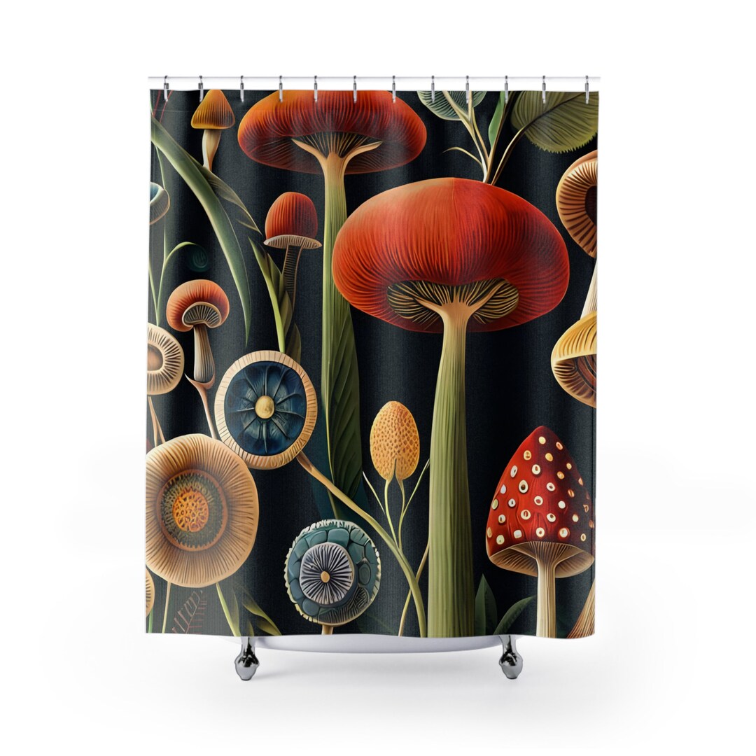 Cottagecore Boho Shower Curtain Mushroom Shower Curtain Forestcore