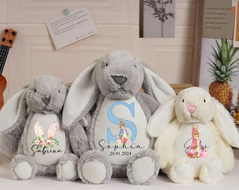 Personalized Easter Bunny,Custom Easter Gift,Plush Soft Toy,Baby's First Easter,Personalized Bunny Rabbit,Monogram Bunny,Easter Gift for Kid